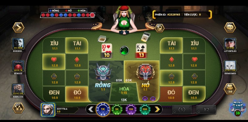 Rồng Hổ trò chơi đổi thưởng được săn đón nhất tại B52 Club và 68 Game Bài